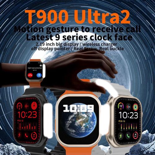 Music Pioneer 2.19'' T900 Ultra 2 Bluetooth Watch For Sports,Fitness,Calls,Heart Rate Series 8 - Black