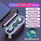 TiLECC F9 Fingerprint Touch Bluetooth Earphone Earbuds 2200mAH