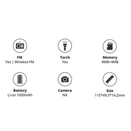 CALLONG CA 800 Wireless FM Torchlight Dual SIM Battery 1000mAh - Black