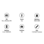 CALLONG CA 800 Wireless FM Torchlight Dual SIM Battery 1000mAh - Black