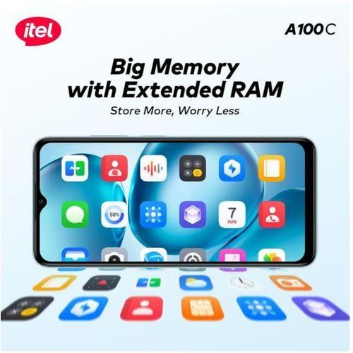 Itel A100C 64GB ROM- 3GB RAM- 8MP Rear/5MP Front