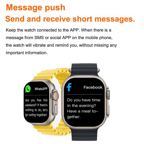 Music Pioneer 2.19'' T900 Ultra 2 Bluetooth Watch For Sports,Fitness,Calls,Heart Rate Series 8 - Black