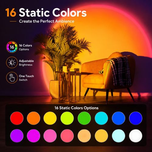 Mythco USB Powered Remote Control 20-Color Sunset Lamp/Projector