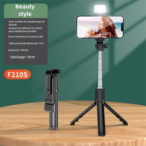 Bluetooth Selfie Stick Tripod +Fill Light & Shutter Remote-70cm
