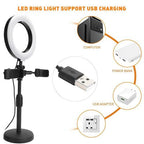ARHANORY 6 " Ring Light Phone Stand Fill Light Phone Holder - 3 Color, USB Powered