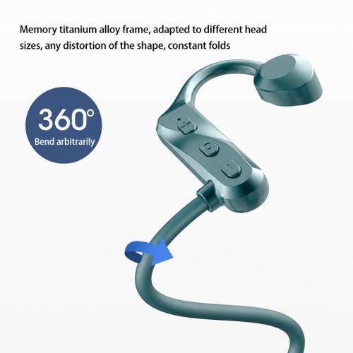 K69 Bluetooth Headphones, Open-Ear Neckband Stereo Headset with Bone Conduction Technology, Wired & Wireless Earbuds for Business & Sports-Green