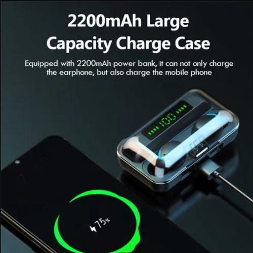 F9-5 Bluetooth Earbuds True Wireless Earphone Waterproof Headset Premium Sound with casing that can also charge your phone