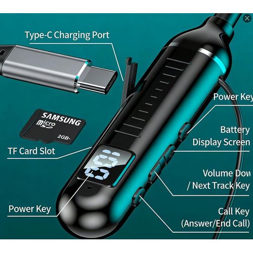 Excellent quality New Sport Neckband Earphone Wireless Bluetooth Headphone Extra Long Standby Stereo Noise Reduction Earplug Sports Headphones With Digital Display And Microphone
