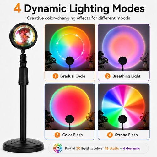 Mythco USB Powered Remote Control 20-Color Sunset Lamp/Projector