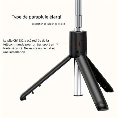Bluetooth Selfie Stick Tripod +Fill Light & Shutter Remote-70cm