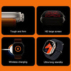 Music Pioneer 2.19'' T900 Ultra 2 Bluetooth Watch For Sports,Fitness,Calls,Heart Rate Series 8 - Black