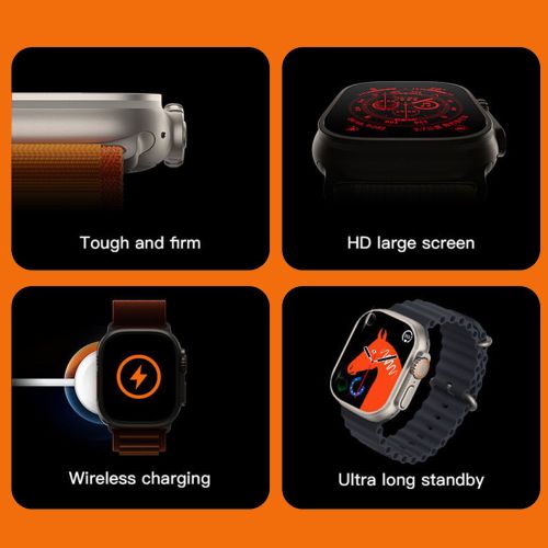 Music Pioneer 2.19'' T900 Ultra 2 Bluetooth Watch For Sports,Fitness,Calls,Heart Rate Series 8 - Black