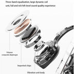 K69 Bluetooth Headphones, Open-Ear Neckband Stereo Headset with Bone Conduction Technology, Wired & Wireless Earbuds for Business & Sports-Green